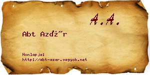 Abt Azár névjegykártya